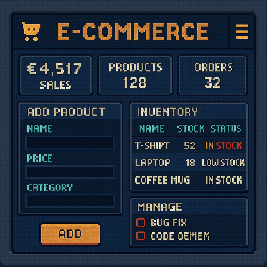 E-Commerce — admin overview